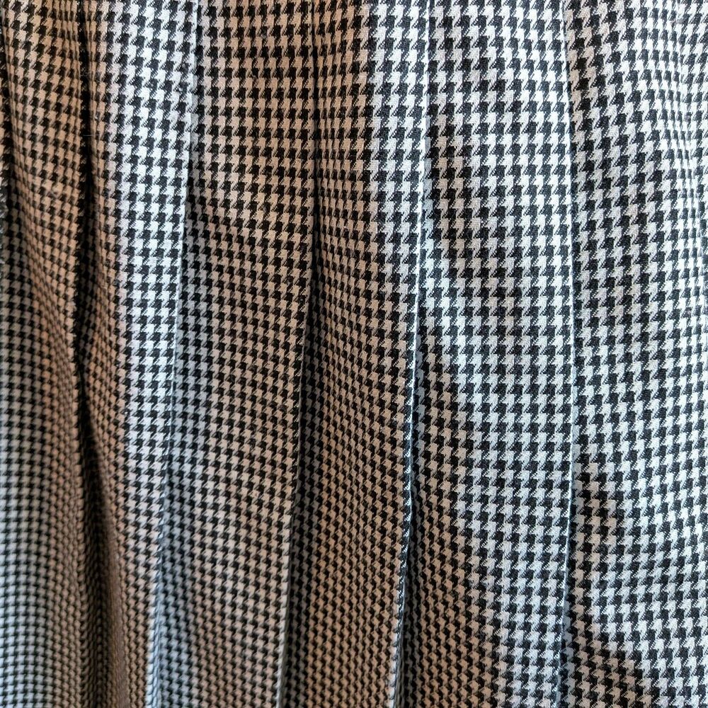 Vintage 90s Y2K Pleated Houndstooth Mini Skirt Dark Academia Preppy Size 6 - Picture 7 of 8